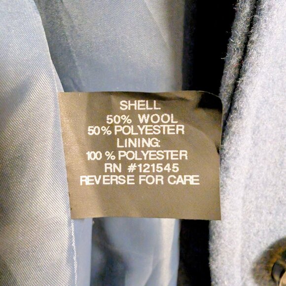 London Fog Powder Blue Tmeless Wool Peacoat | Single-Breasted, Size Medium - Picture 12 of 12